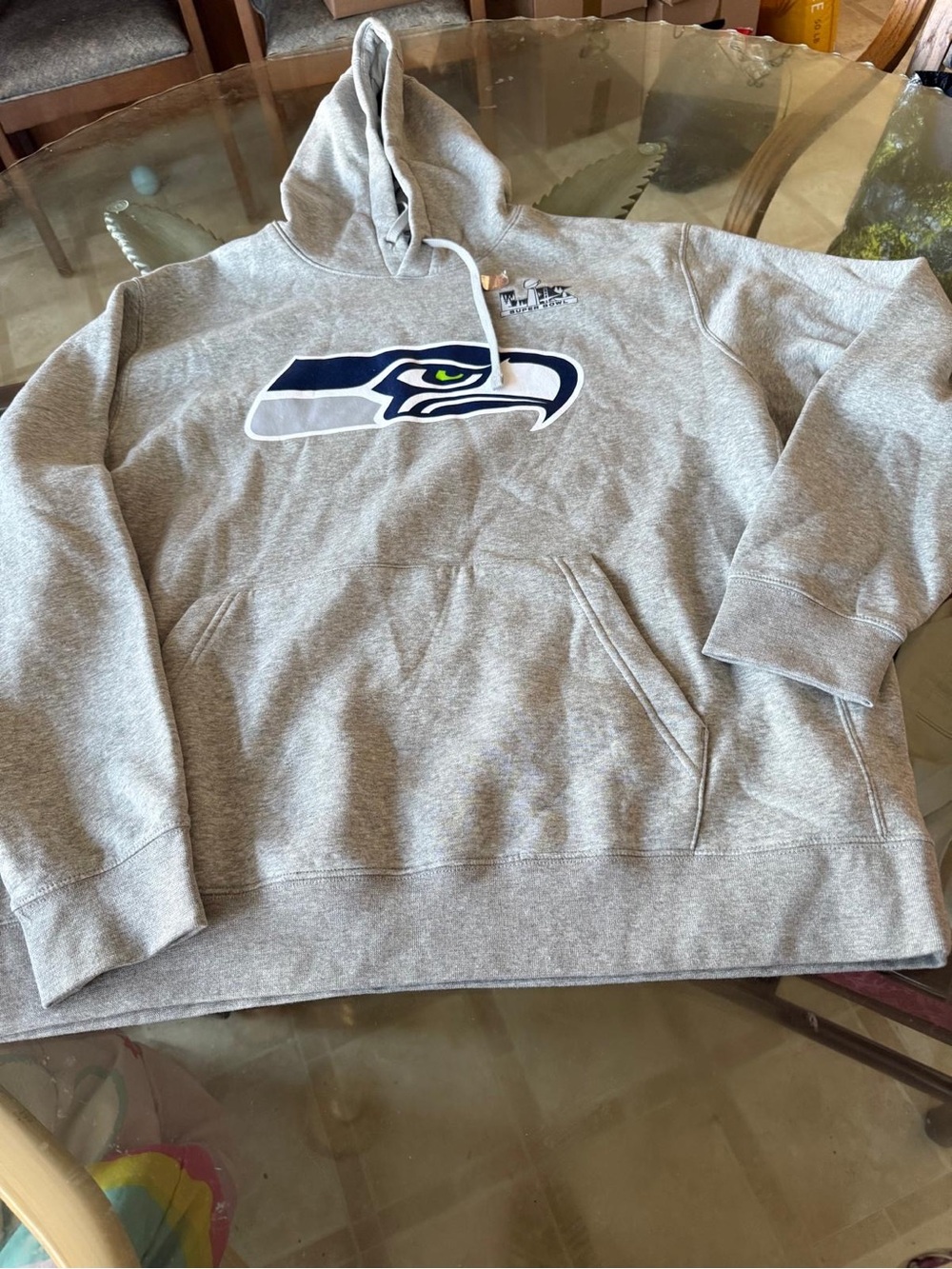 Nike Gray Seahawks Pullover Hoodie with Team Crest